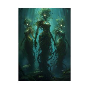 Tree Spirits in Forest Poster