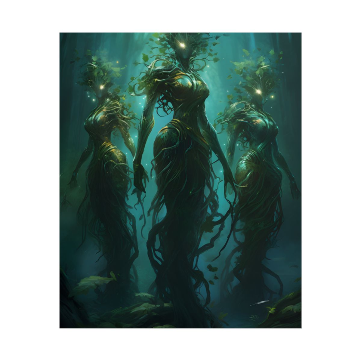 Mystical Forest Ancient Tree: Serene Nature Art - Poster