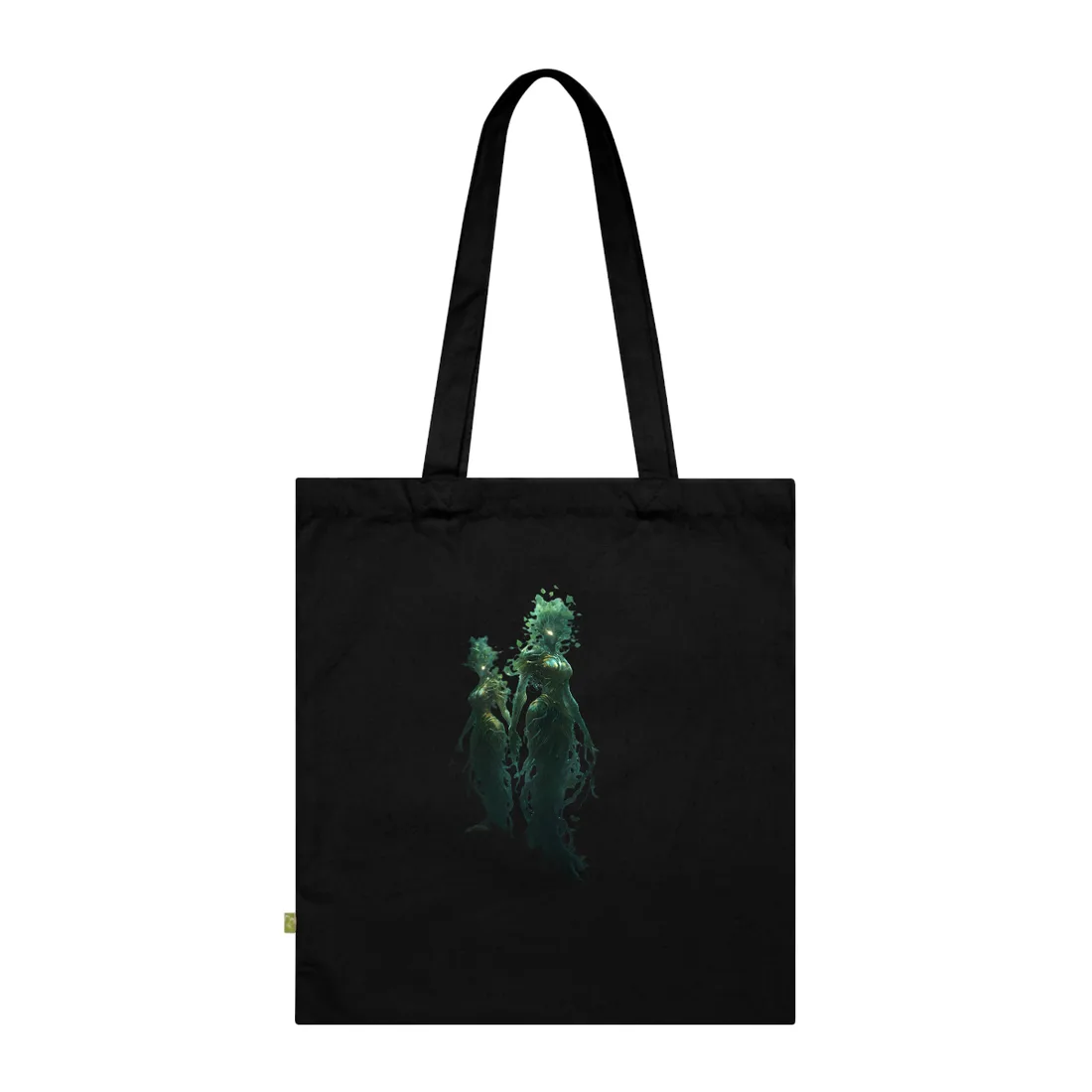 Mystical Forest Ancient Tree: Serene Nature Art - Tote Bag (Black)