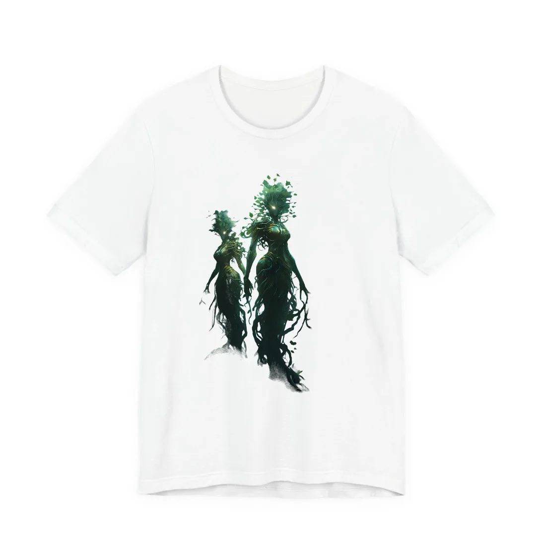 Mystical Forest Ancient Tree: Serene Nature Art - T-Shirt (White)