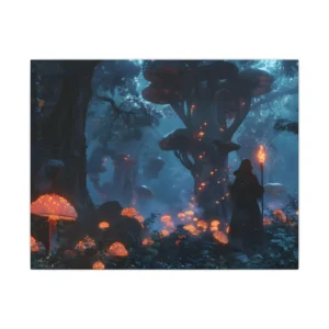 Glowing Mushroom Forest Canvas Print