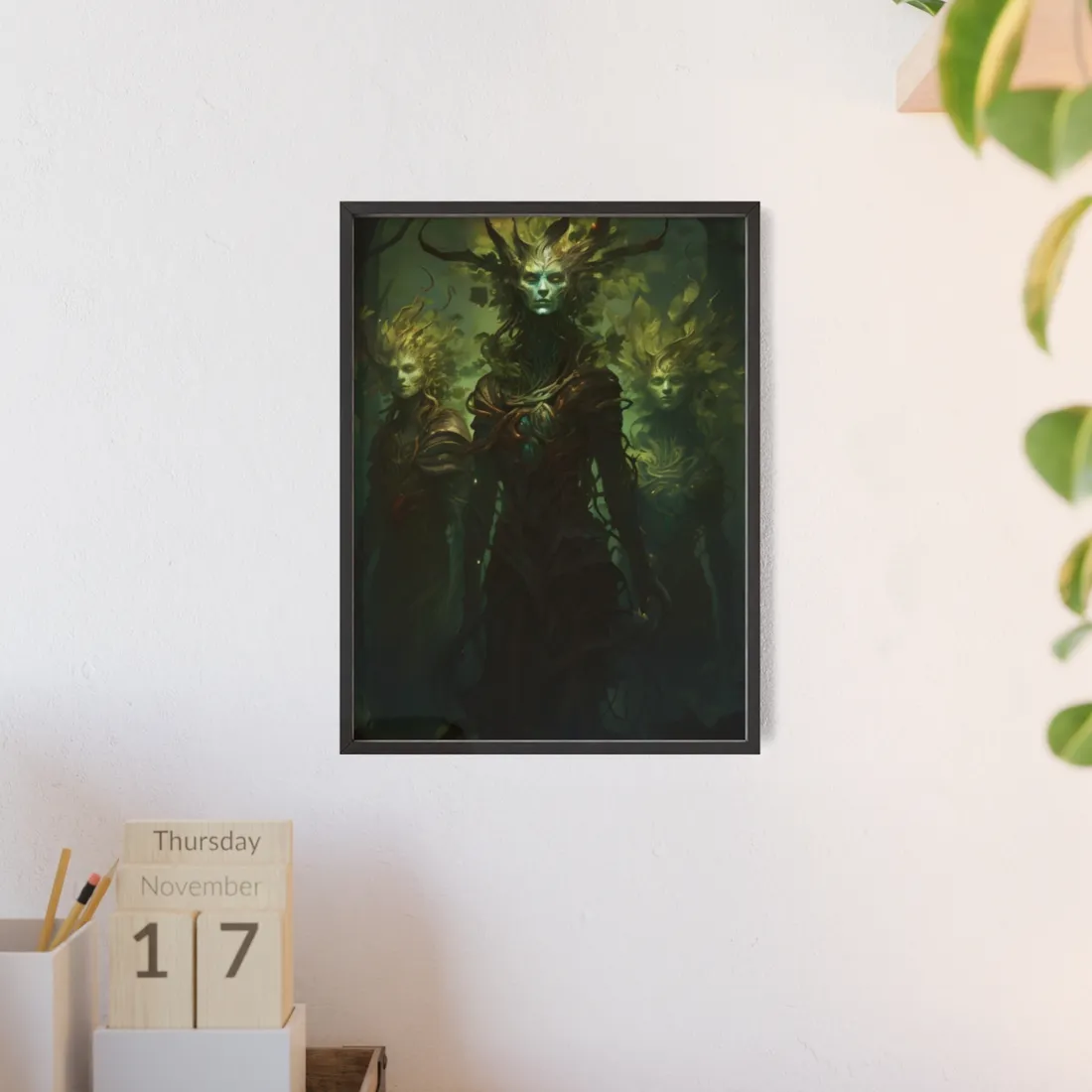 Mystical Forest Guardians: Ancient Tree Spirits Awaken - Framed Poster
