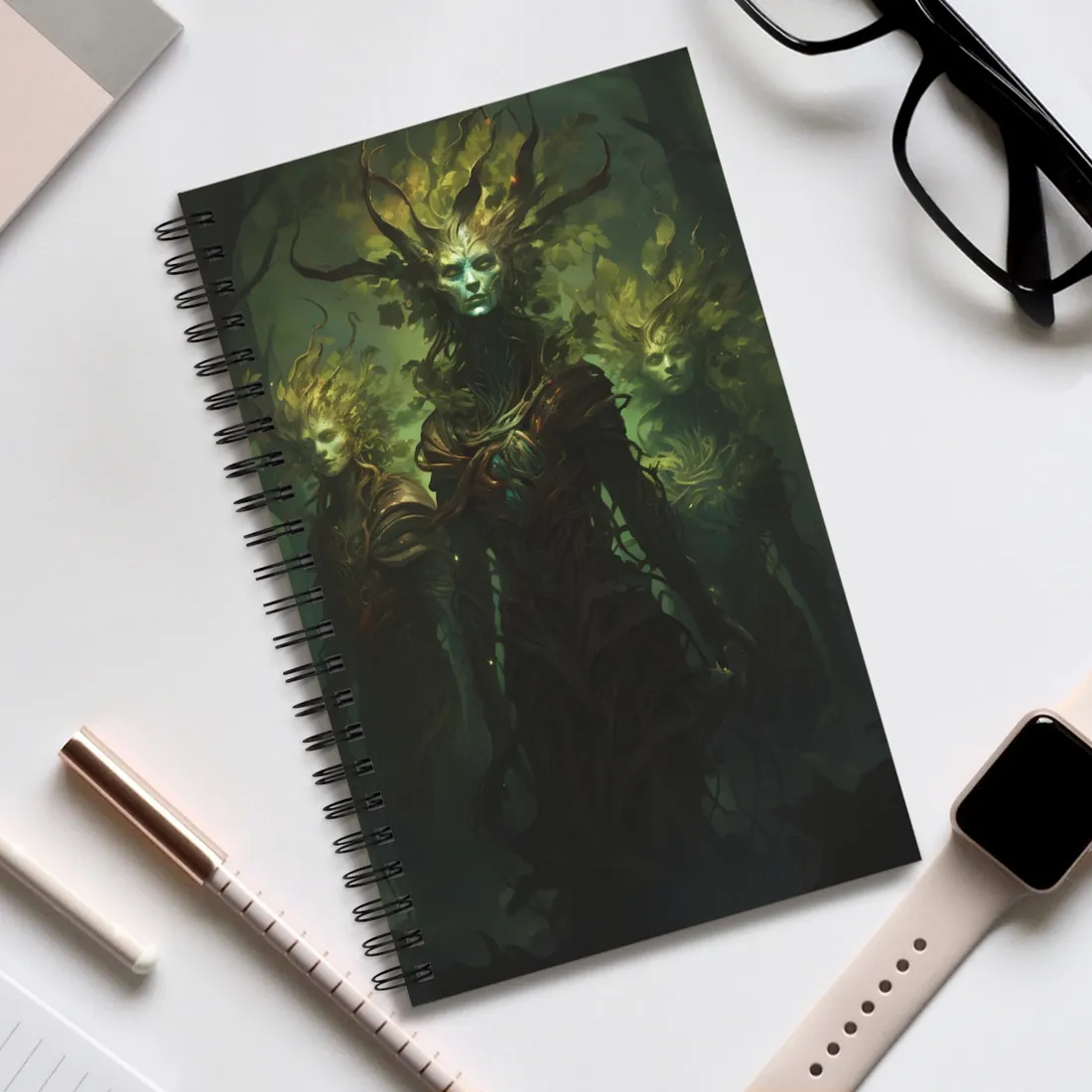 Mystical Forest Guardians: Ancient Tree Spirits Awaken - Spiral Notebook