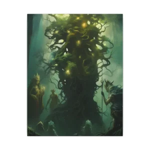 Glowing Ancient Tree in Forest Canvas Print