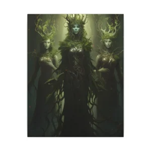 Moss Crowned Women in Forest Canvas Print