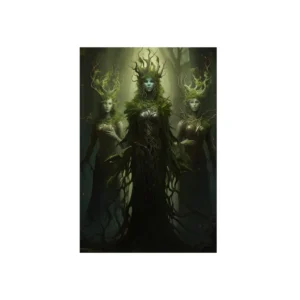 Moss Crowned Women in Forest Metal Poster