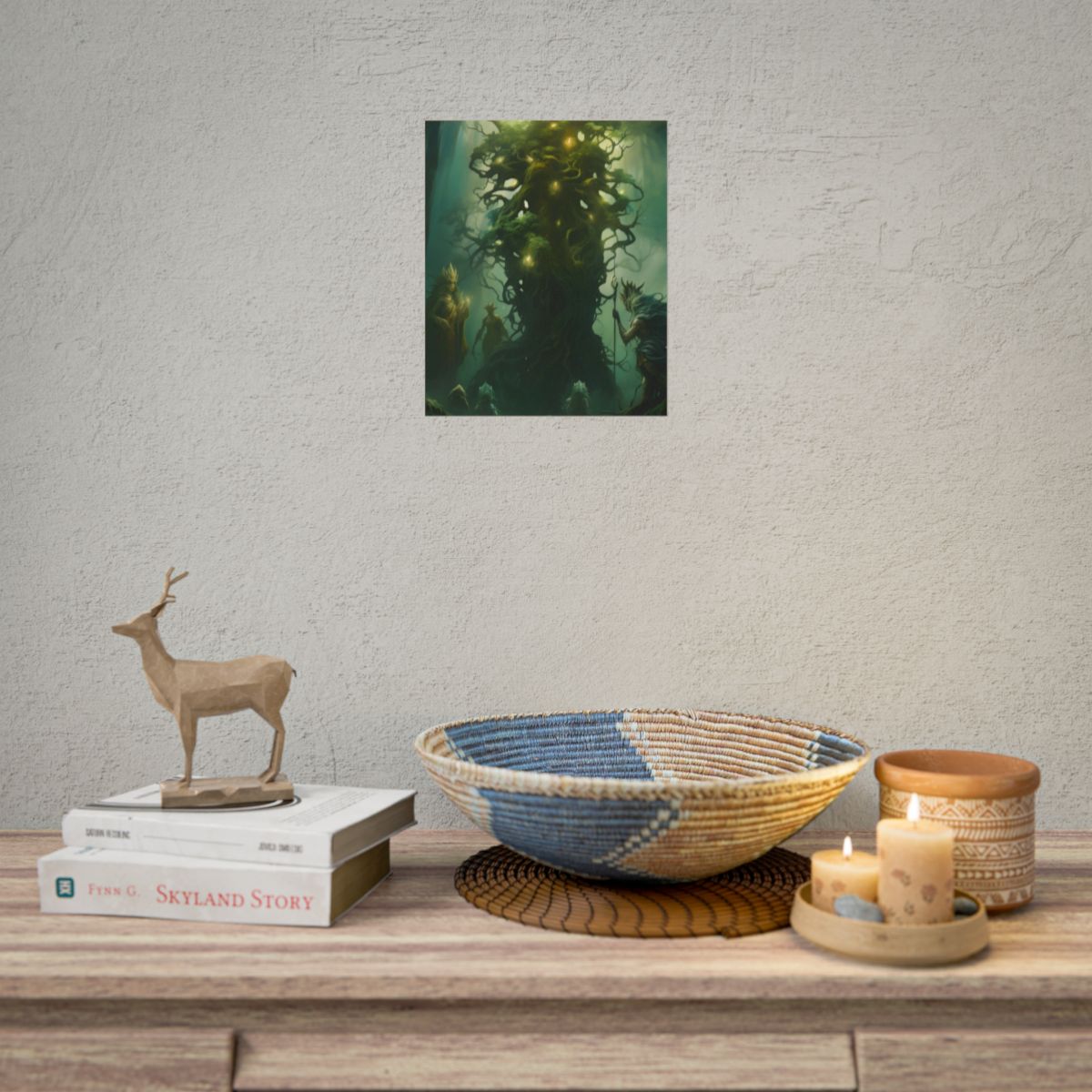 Mystical Forest Guardians: Ancient Tree Spirits Digital Artwork - Poster