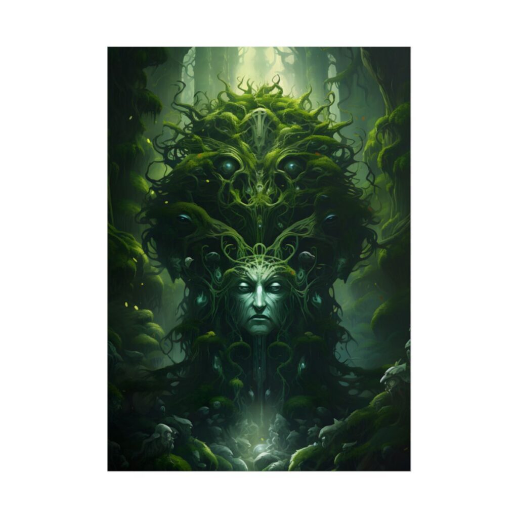 Mystical Forest Guardians: Ancient Tree Spirits Ethereal Artwork - Poster