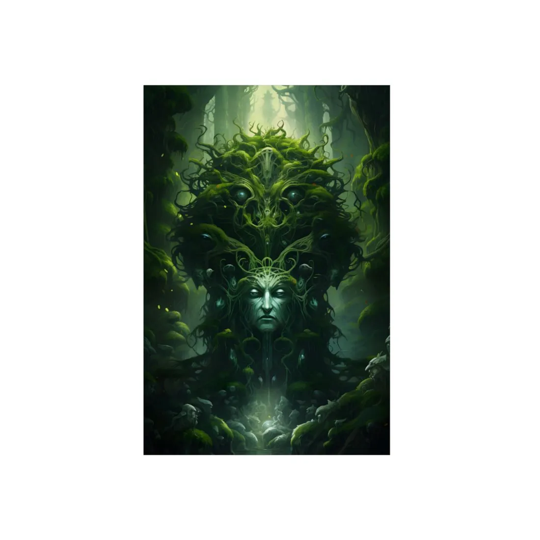 Mystical Forest Guardians: Ancient Tree Spirits Ethereal - Metal Poster