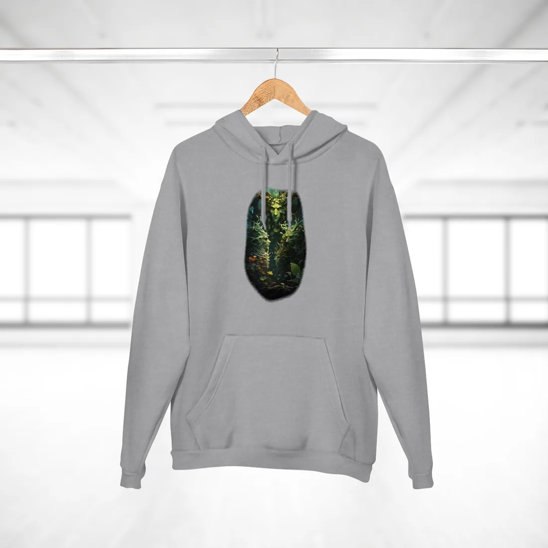Mystical Forest Guardians: Ancient Tree Spirits in Serene Nature - Hoodie (Heather Grey)