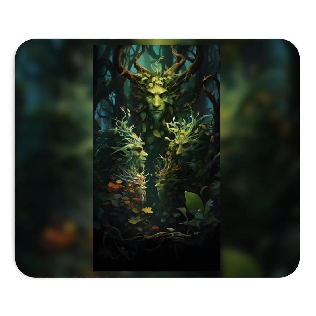Mystical Forest Guardians: Ancient Tree Spirits in Serene Nature - Mouse Pad