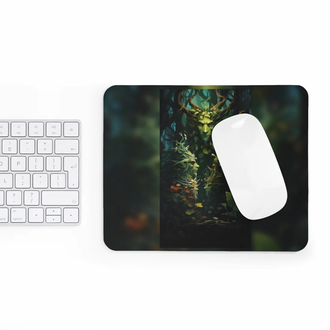 Mystical Forest Guardians: Ancient Tree Spirits in Serene Nature - Mouse Pad