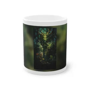 Green Forest Spirit Faces Mug