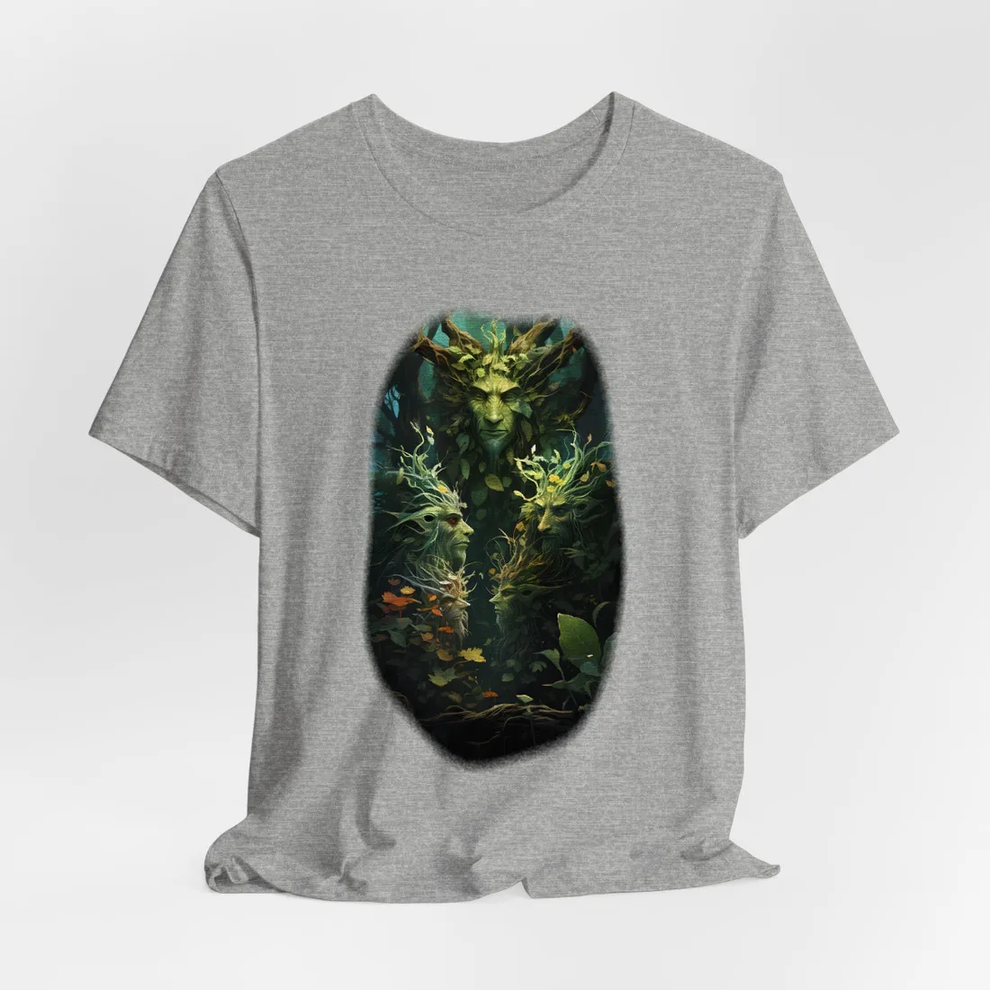 Mystical Forest Guardians: Ancient Tree Spirits in Serene Nature - T-Shirt (Athletic Heather)