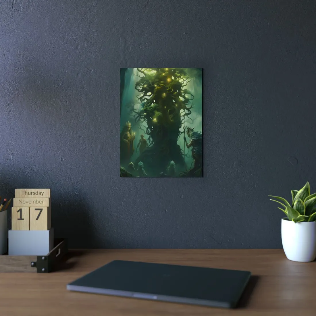 Mystical Forest Guardians: Ancient Tree Spirits - Metal Poster
