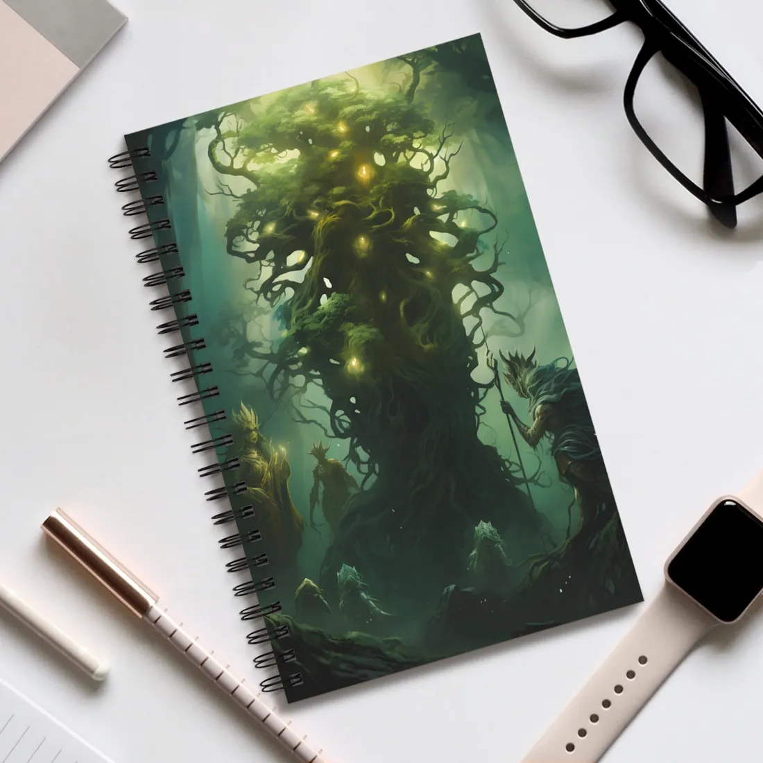 Mystical Forest Guardians: Ancient Tree Spirits - Spiral Notebook