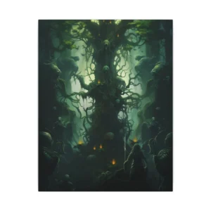 Gnarled Tree in Dark Forest Canvas Print