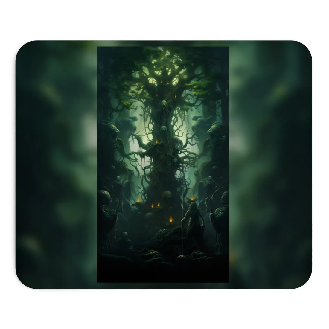 Mystical Forest Guardians: Ancient Tree Spirits Unite - Mouse Pad