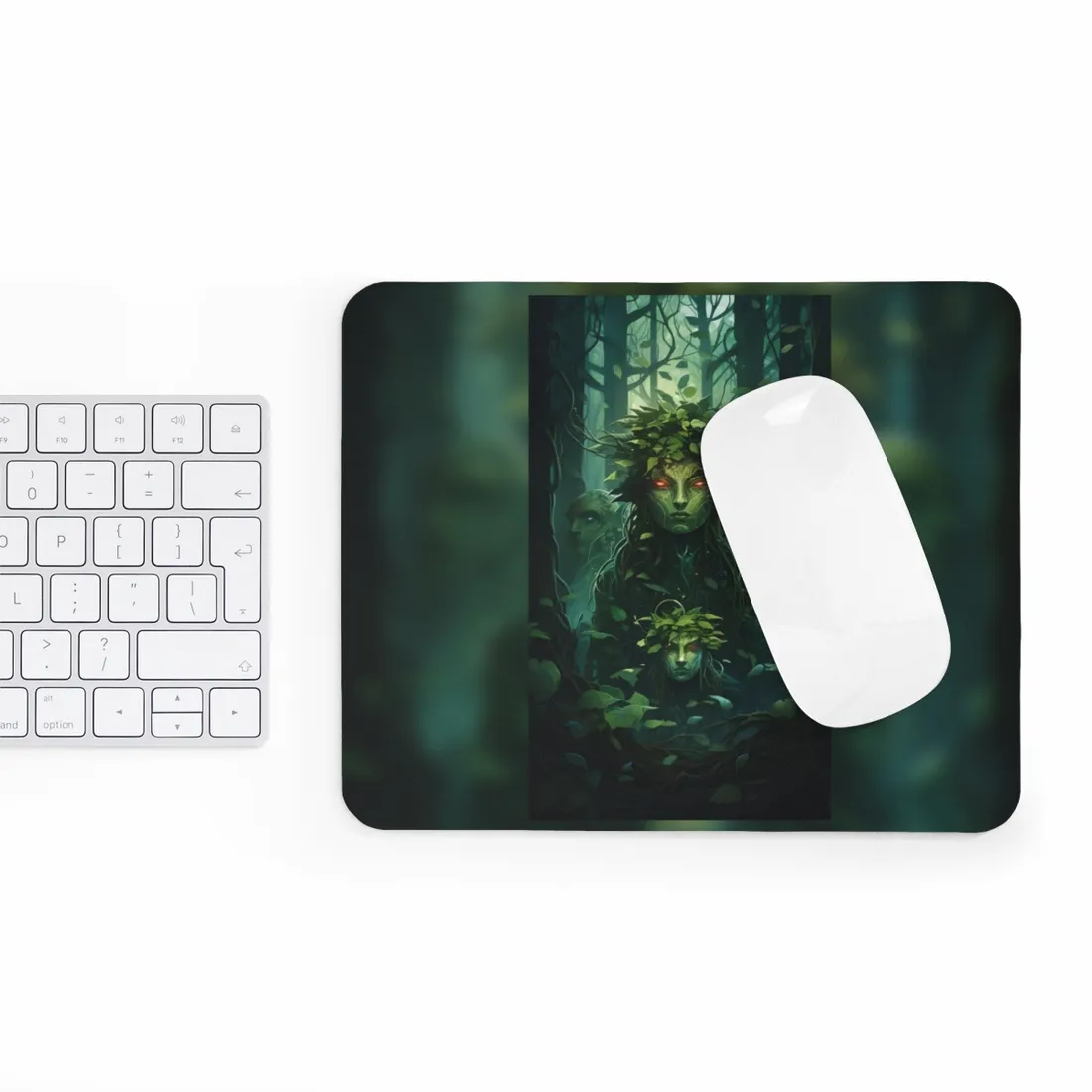 Mystical Forest Guardians: Serene Ancient Tree Spirits - Mouse Pad