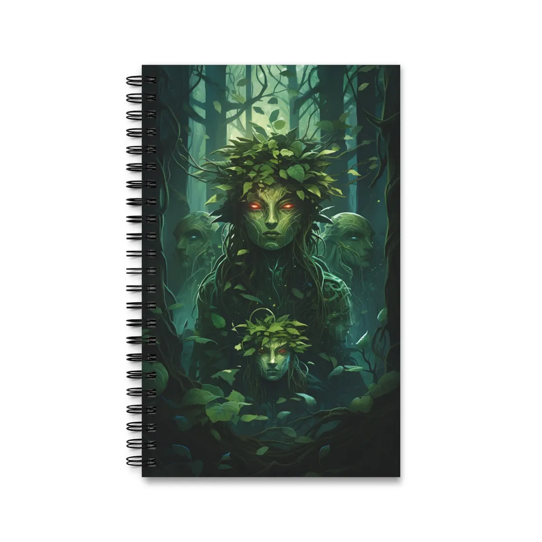 Mystical Forest Guardians: Serene Ancient Tree Spirits - Spiral Notebook