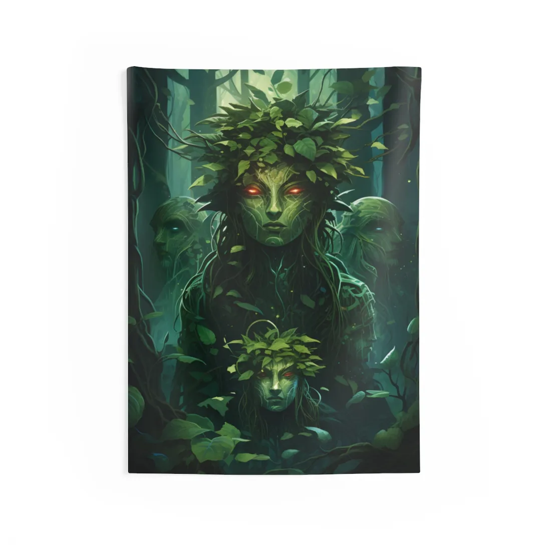 Mystical Forest Guardians: Serene Ancient Tree Spirits - Wall Tapestry