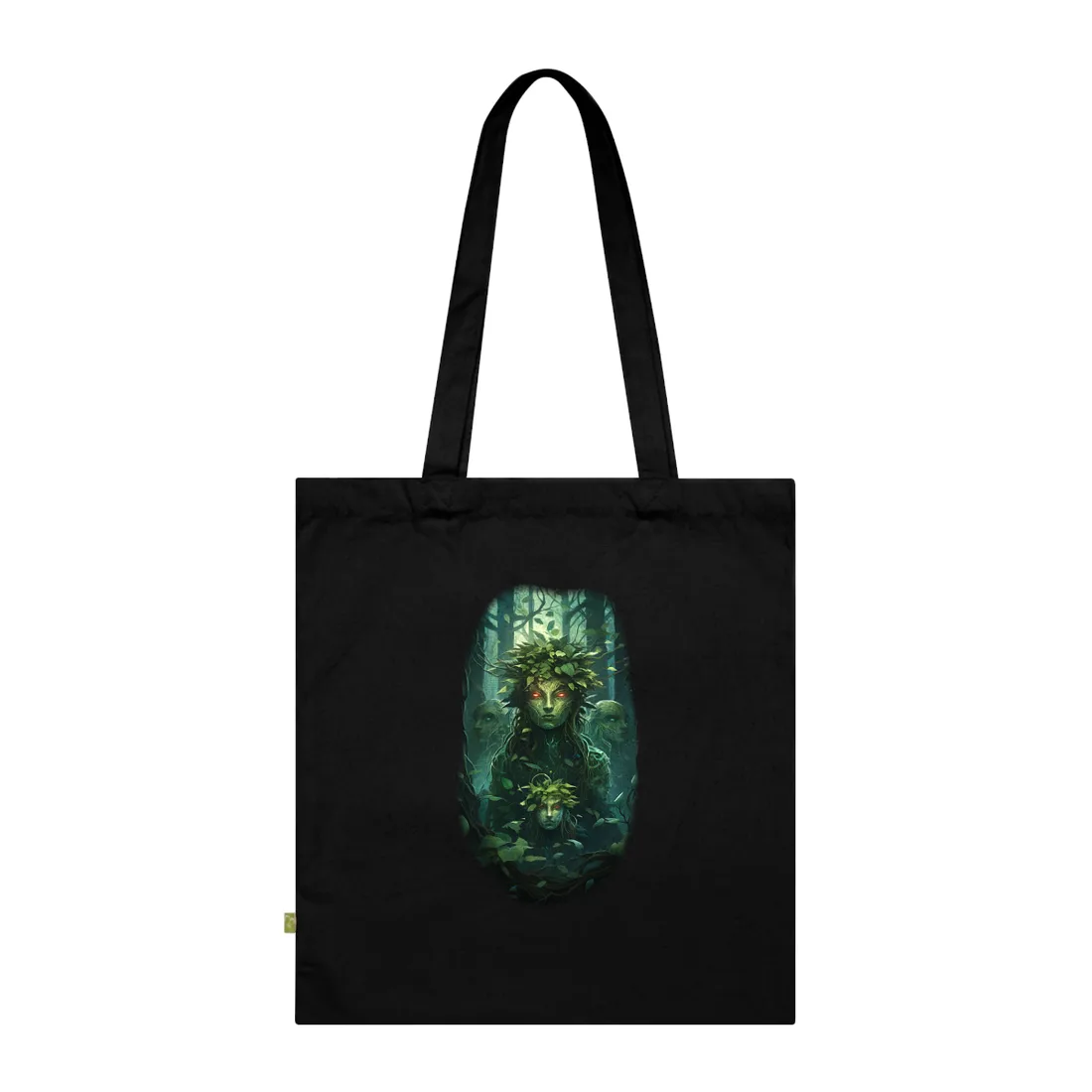 Mystical Forest Guardians: Serene Ancient Tree Spirits - Tote Bag (Black)