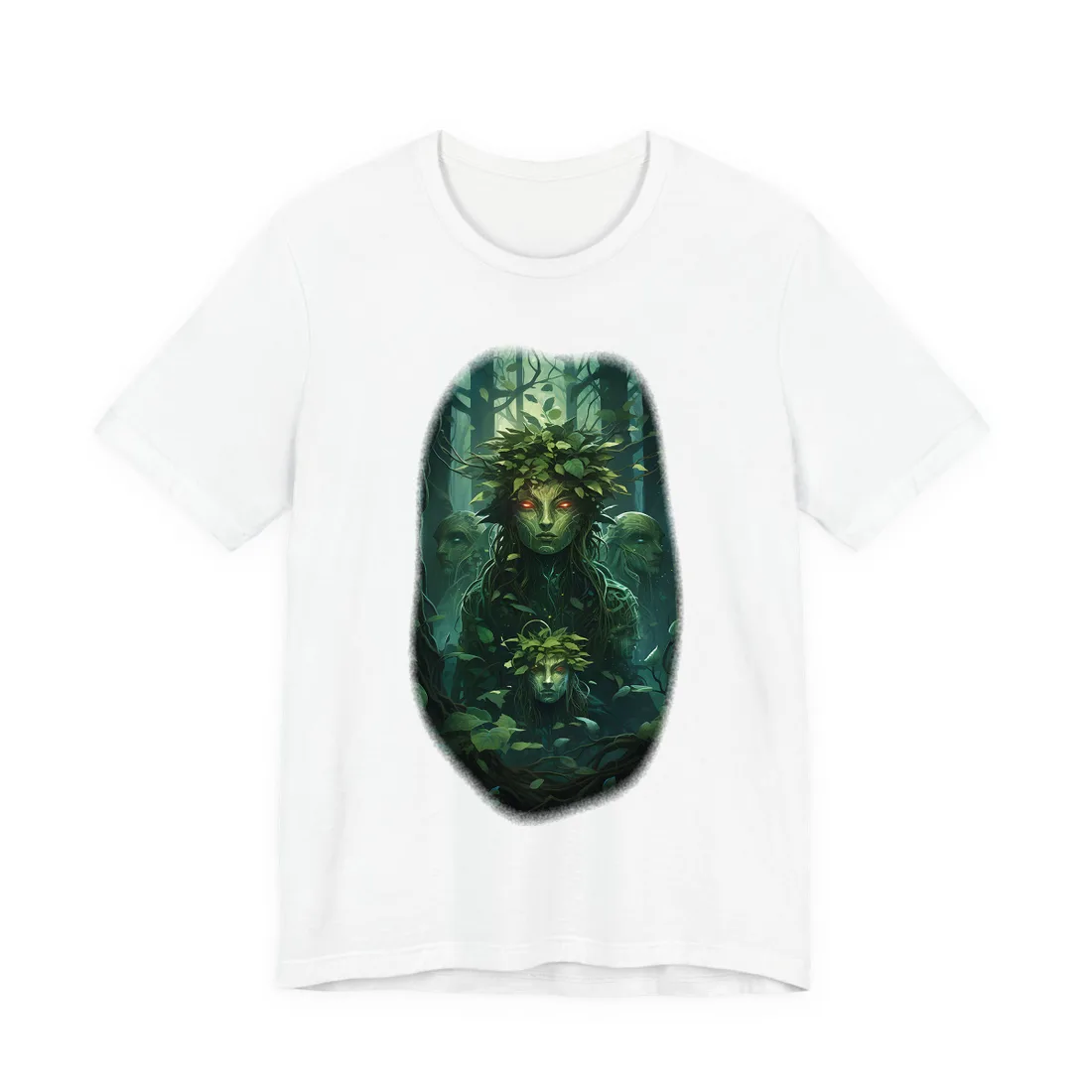 Mystical Forest Guardians: Serene Ancient Tree Spirits - T-Shirt (White)