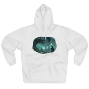 Cloaked Figure in Misty Forest Hoodie