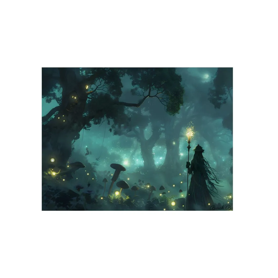 Mystical Forest Sanctuary: Ancient Secrets Revealed - Metal Poster