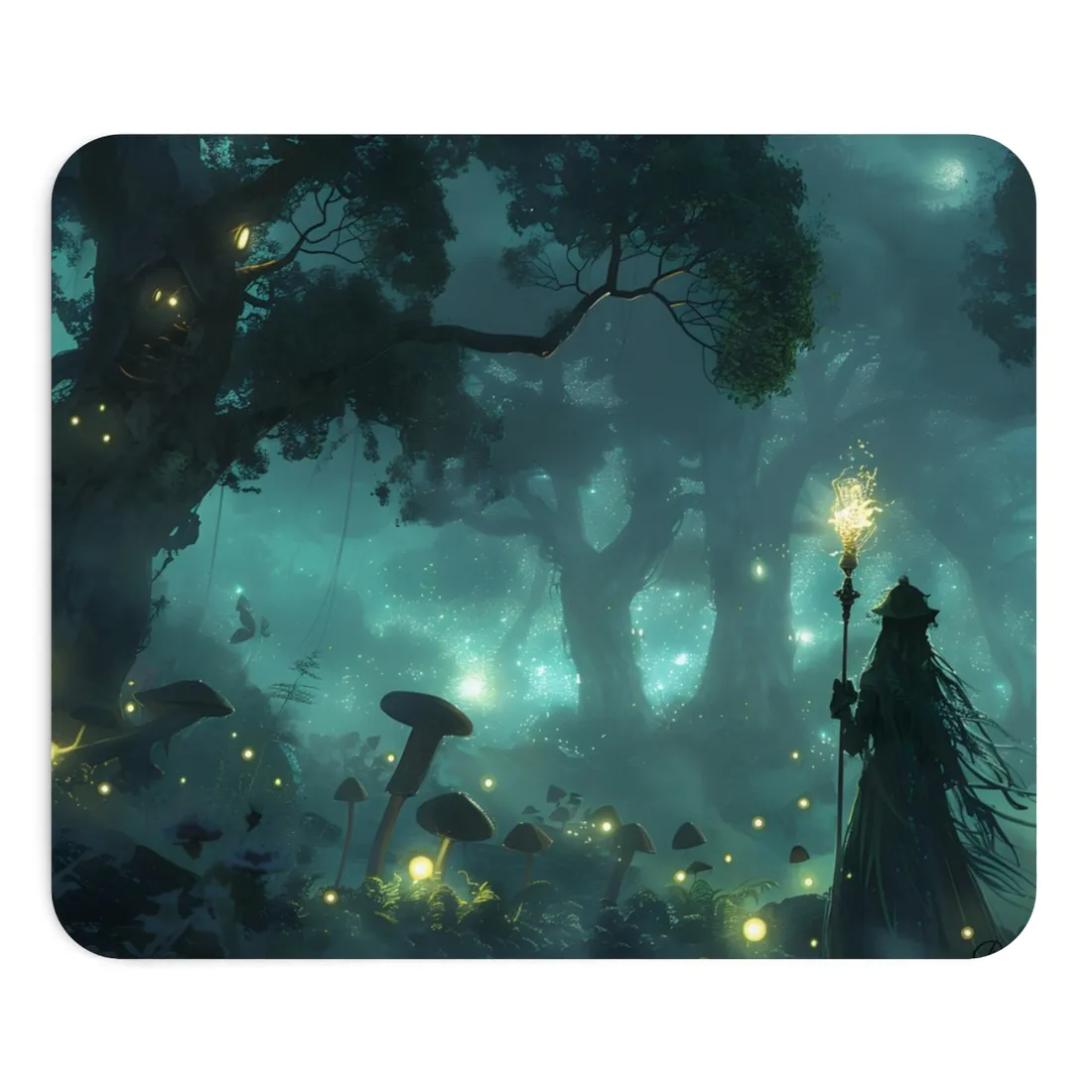 Mystical Forest Sanctuary: Ancient Secrets Revealed - Mouse Pad