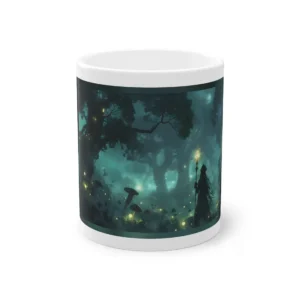 Cloaked Figure in Misty Forest Mug