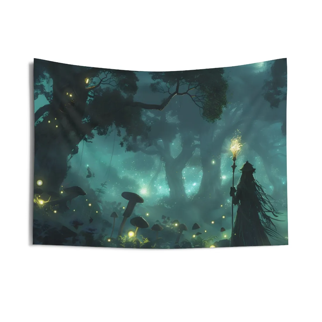 Mystical Forest Sanctuary: Ancient Secrets Revealed - Wall Tapestry