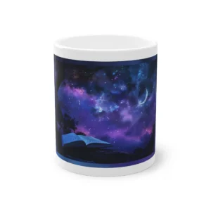 Open Book Under Night Sky Mug