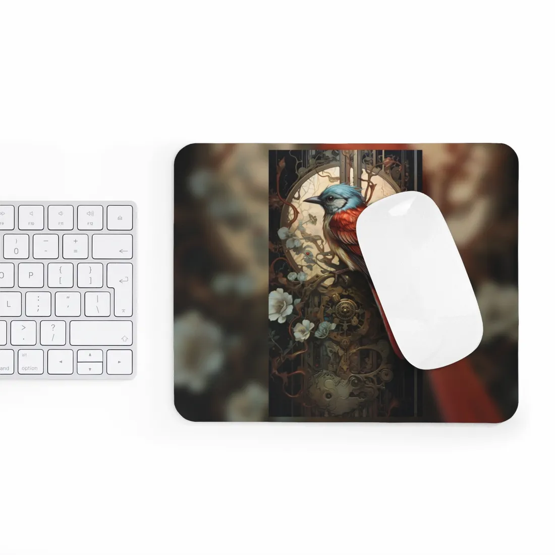 Mystical Songbird Guardian Amulet: Symbolic - Mouse Pad