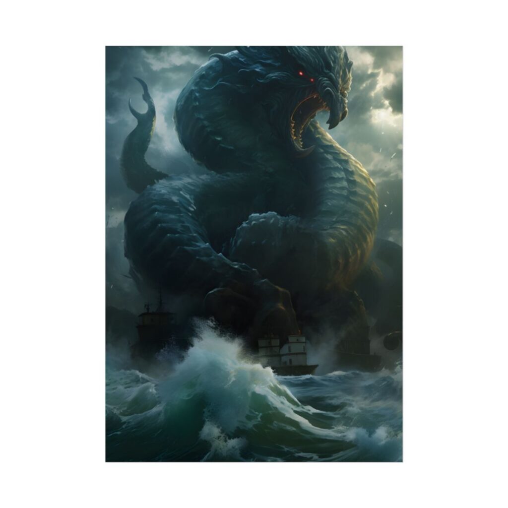 Mythic Sea Monster: Dark Ocean Artwork - Poster