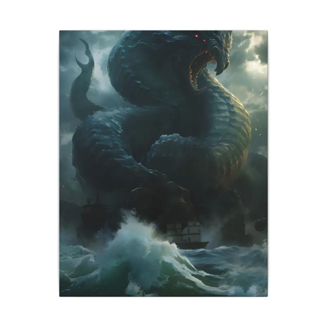Mythic Sea Monster: Dark Ocean - Canvas