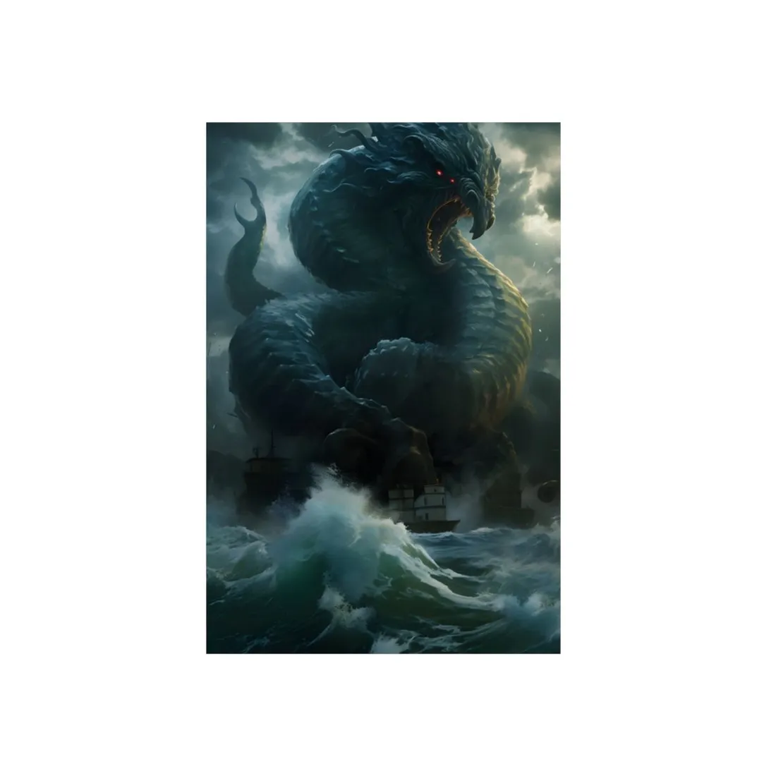 Mythic Sea Monster: Dark Ocean - Metal Poster