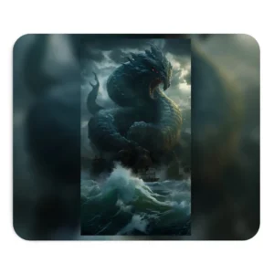Sea Serpent over Stormy Waves Mouse Pad