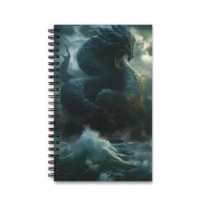 Sea Serpent over Stormy Waves Spiral Notebook