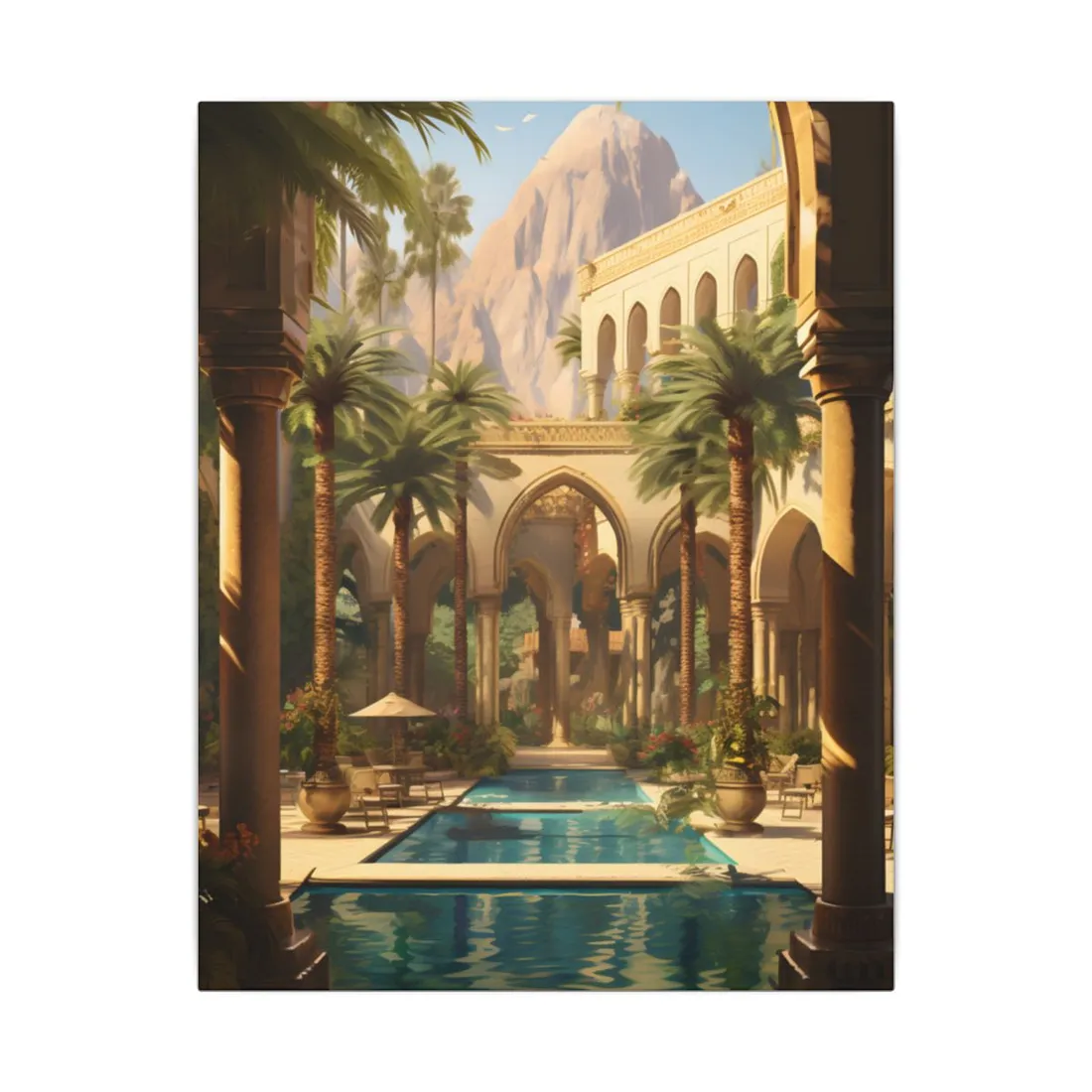 Mythical Desert Oasis: Arabian Nights-Inspired Art - Canvas