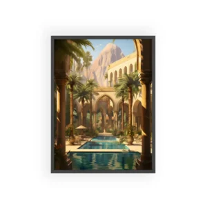 Arched Courtyard Oasis Framed Poster