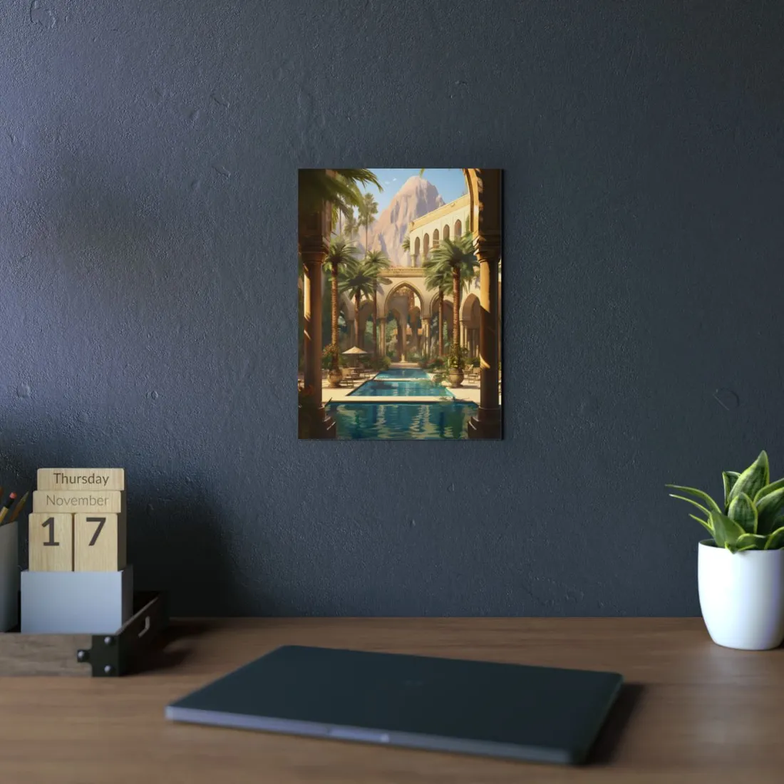 Mythical Desert Oasis: Arabian Nights-Inspired Art - Metal Poster