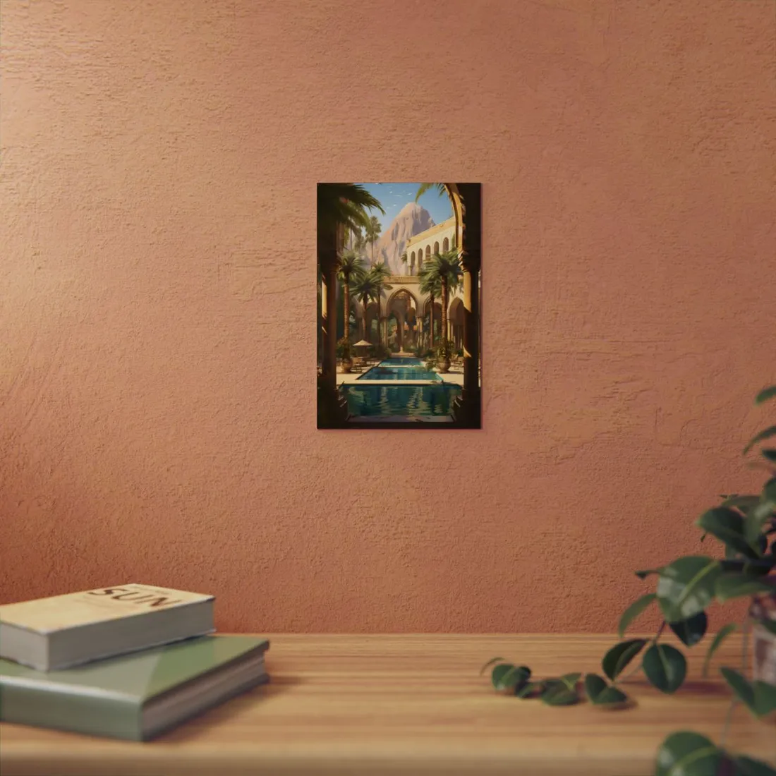 Mythical Desert Oasis: Arabian Nights-Inspired Art - Metal Poster
