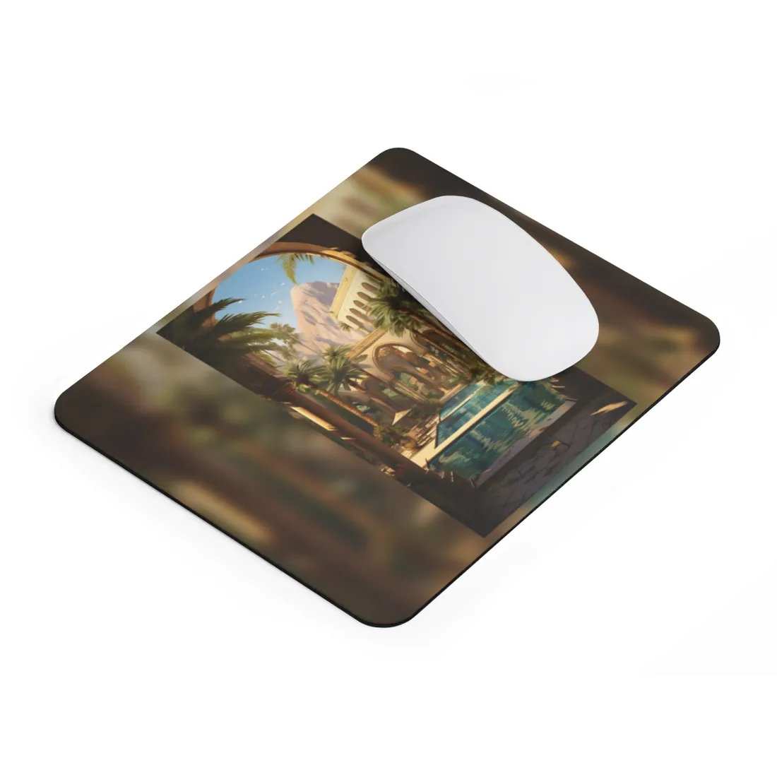 Mythical Desert Oasis: Arabian Nights-Inspired Art - Mouse Pad