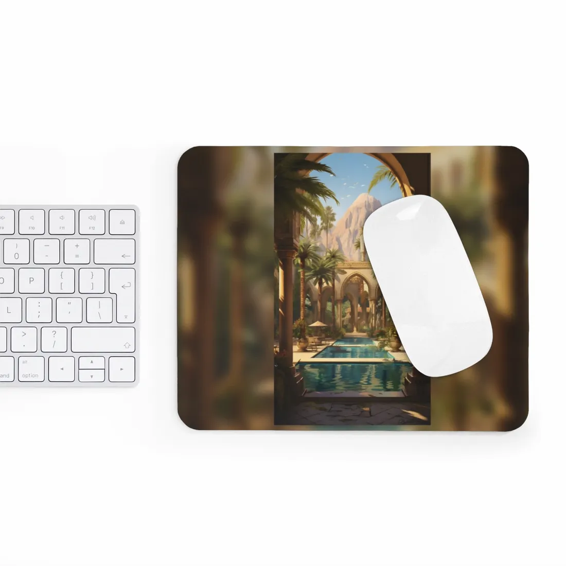 Mythical Desert Oasis: Arabian Nights-Inspired Art - Mouse Pad