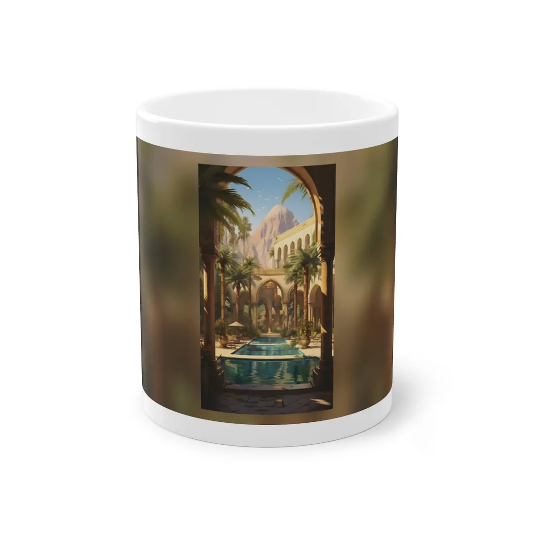 Mythical Desert Oasis: Arabian Nights-Inspired Art - Mug