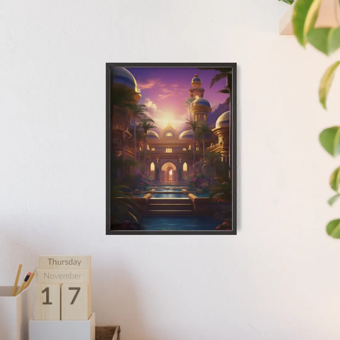 Mythical Desert Oasis: Arabian Nights-Inspired - Framed Poster