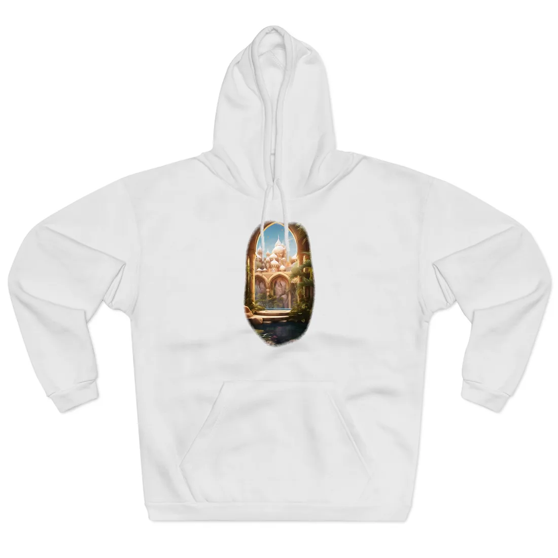 Mythical Desert Oasis: Arabian Nights Inspired Hoodie - Hoodie (White)