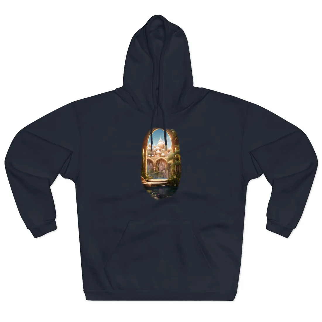 Mythical Desert Oasis: Arabian Nights Inspired Hoodie - Hoodie (Navy)
