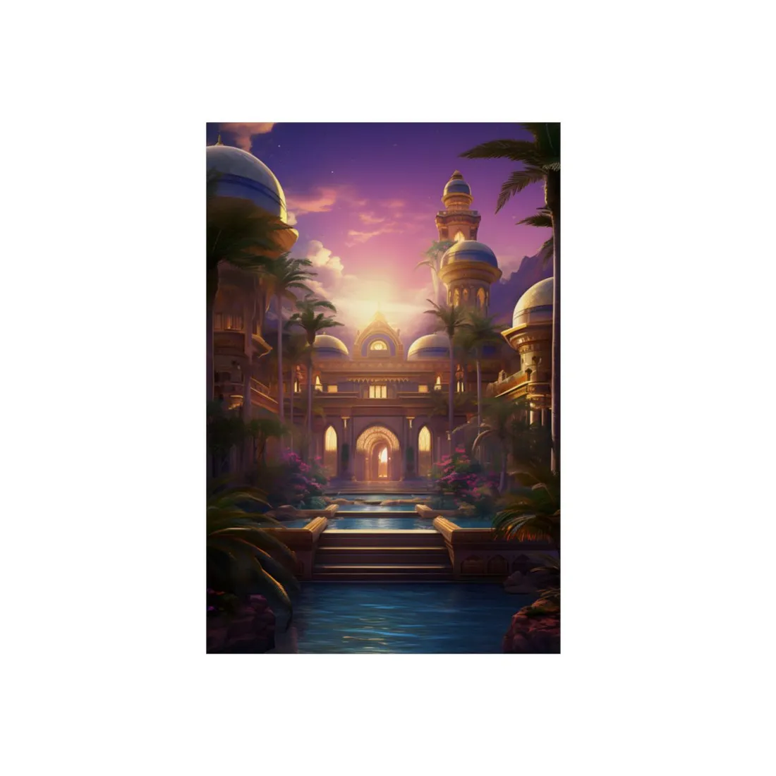 Mythical Desert Oasis: Arabian Nights-Inspired - Metal Poster